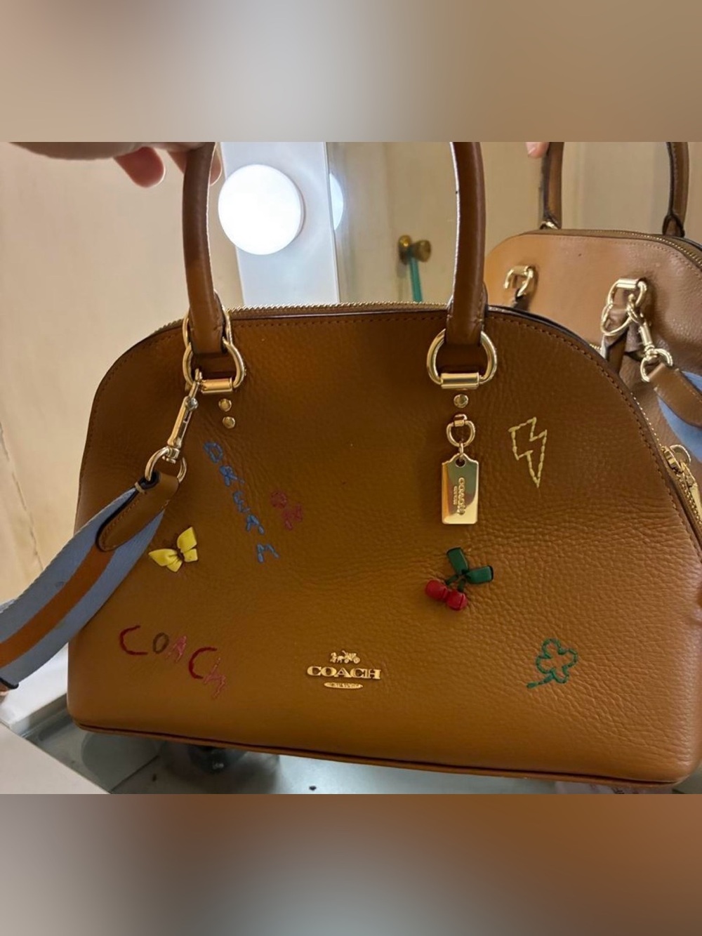 Coach Katy Dome Satchel with “Diary” Embroidered Accents